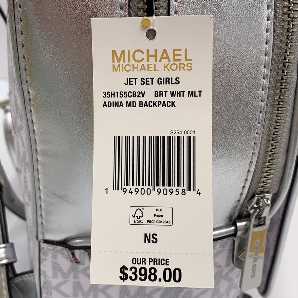 MICHAEL KORS ADINA MEDIUM BACKPACK BRIGHT WHITE MULTI COLOR - Picture 16 of 16